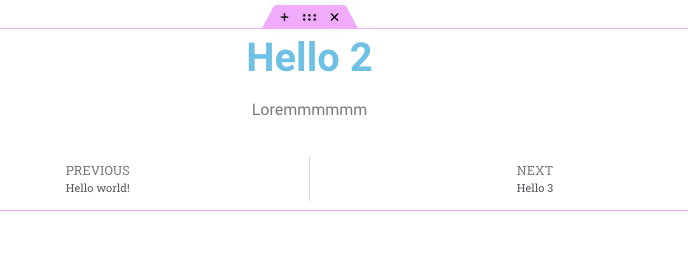 Screenshot of the Post Navigation widget with the arrows missing